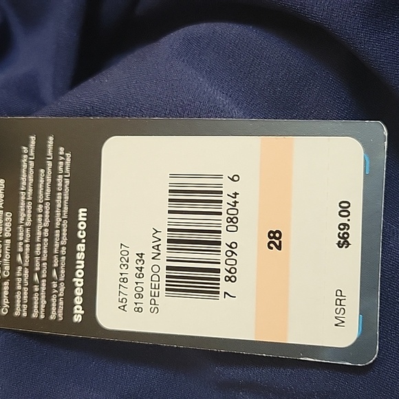 Speedo Women's Swimsuit One Piece Endurance+ Flyback Solid Navy 28 adult - Picture 5 of 11